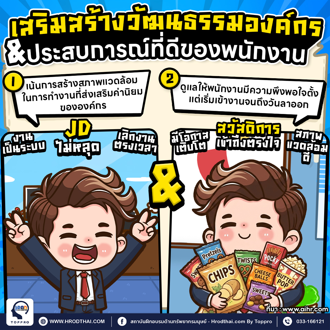 1.เสริมสร้างวัฒนธรรมองค์กรและประสบการณ์ที่ดีของพนักงาน