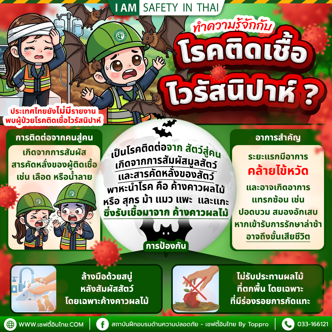 โรคติดเชื้อ ไวรัสนิปาห์ โรคติดต่อจากสัตว์สู่คน