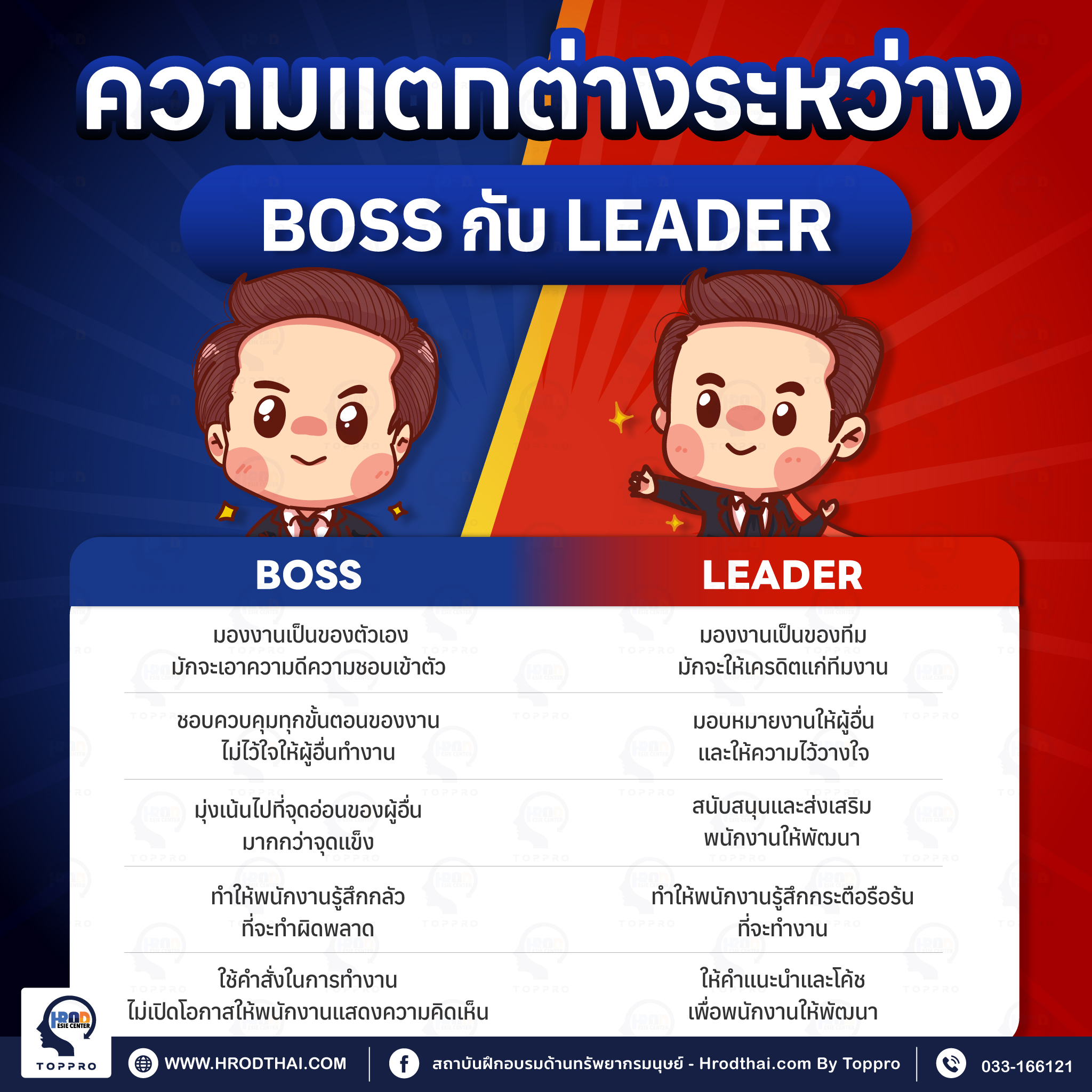 ความแตกต่างระหว่าง Boss กับ Leader