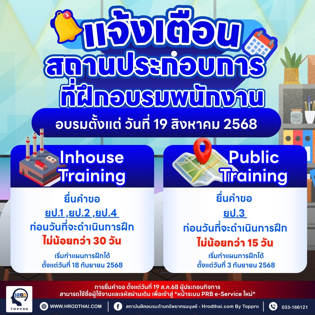 กรณีฝึกตามประกาศฉบับใหม่ (เริ่ม 19 ส.ค. 68)