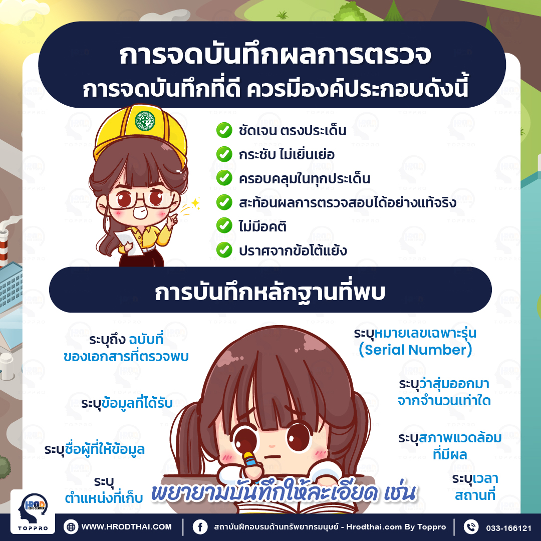 การจดบันทึกผลการตรวจ