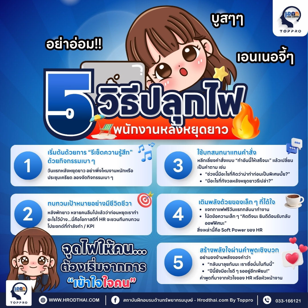 5 วิธีปลุกไฟพนักงานหลังหยุดยาว