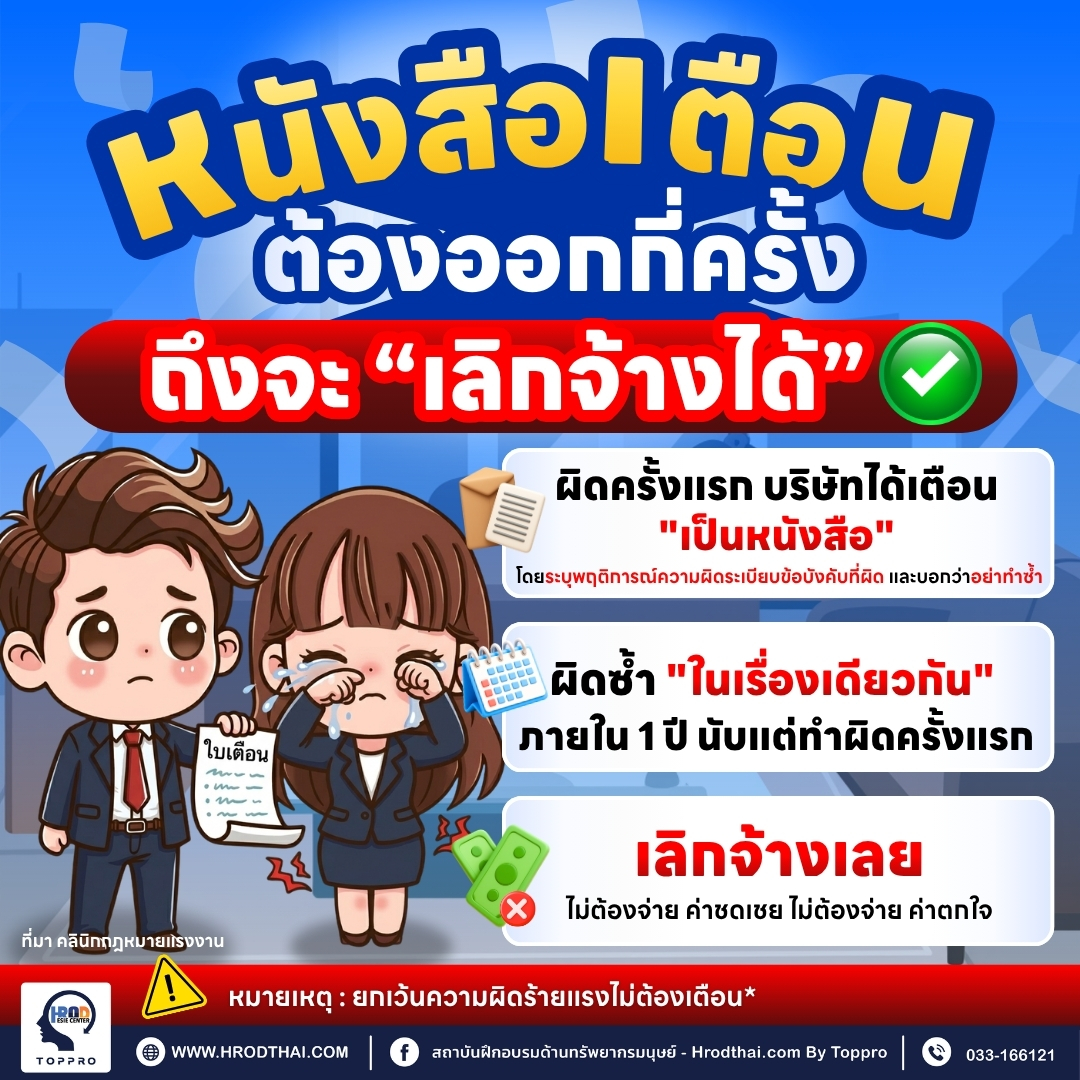 หนังสือเตือนต้องออกกี่ครั้งถึงจะเลิกจ้างได้