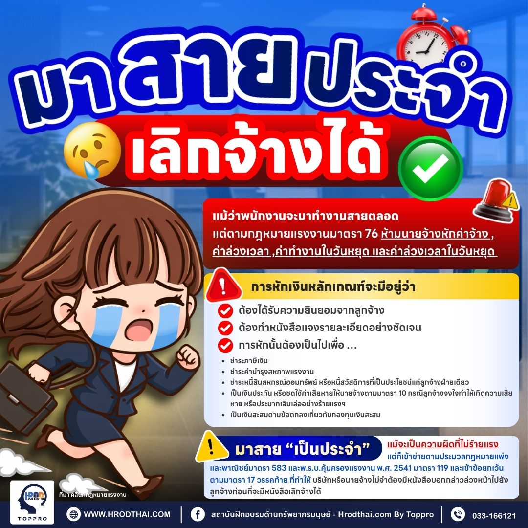 มาสายประจำ เลิกจ้างได้