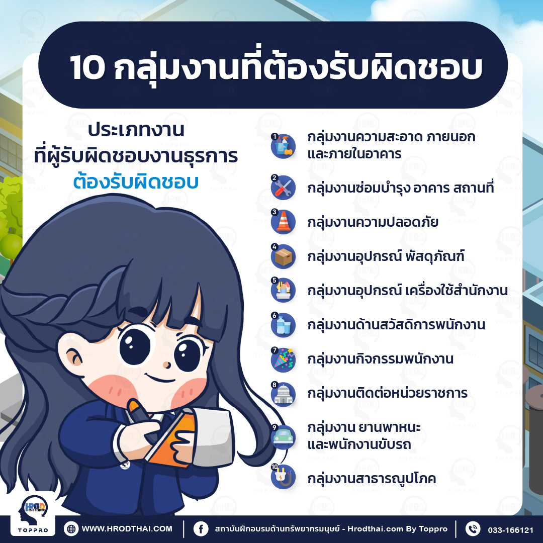 10 กลุ่มงานที่ต้องรับผิดชอบ