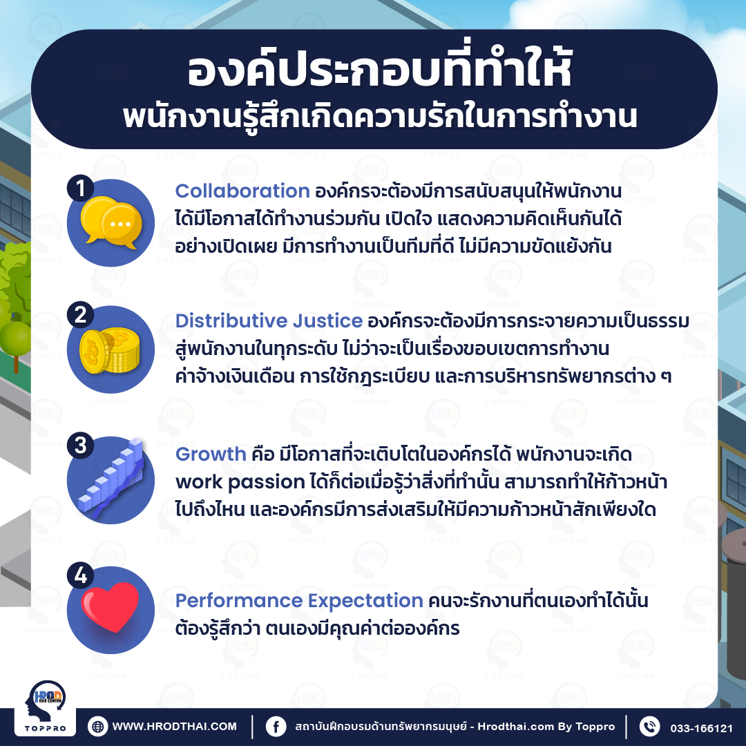 องค์ประกอบที่ทำให้พนักงานรู้สึกเกิดความรักในการทำงาน