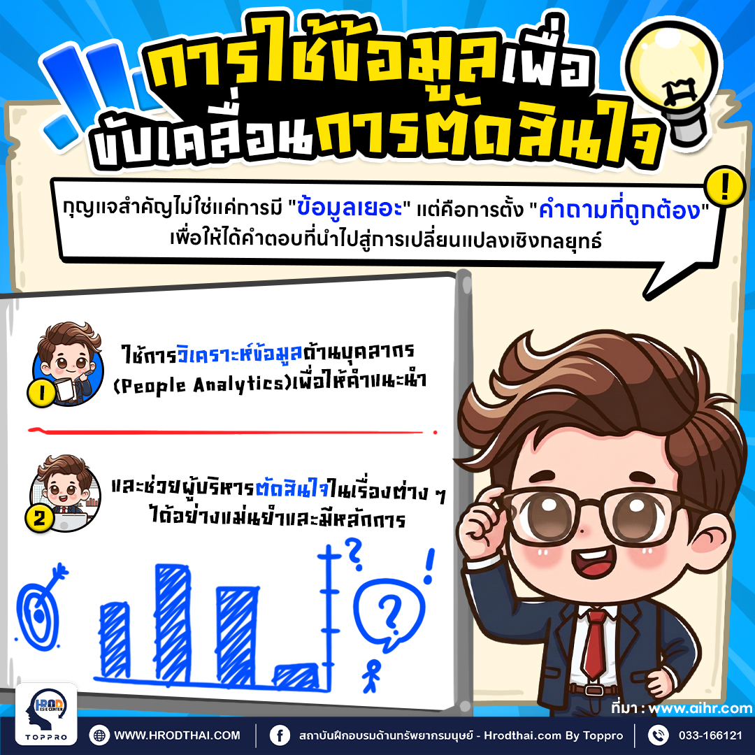 2. การใช้ข้อมูลเพื่อขับเคลื่อนการตัดสินใจ (Using data to influence decisions)