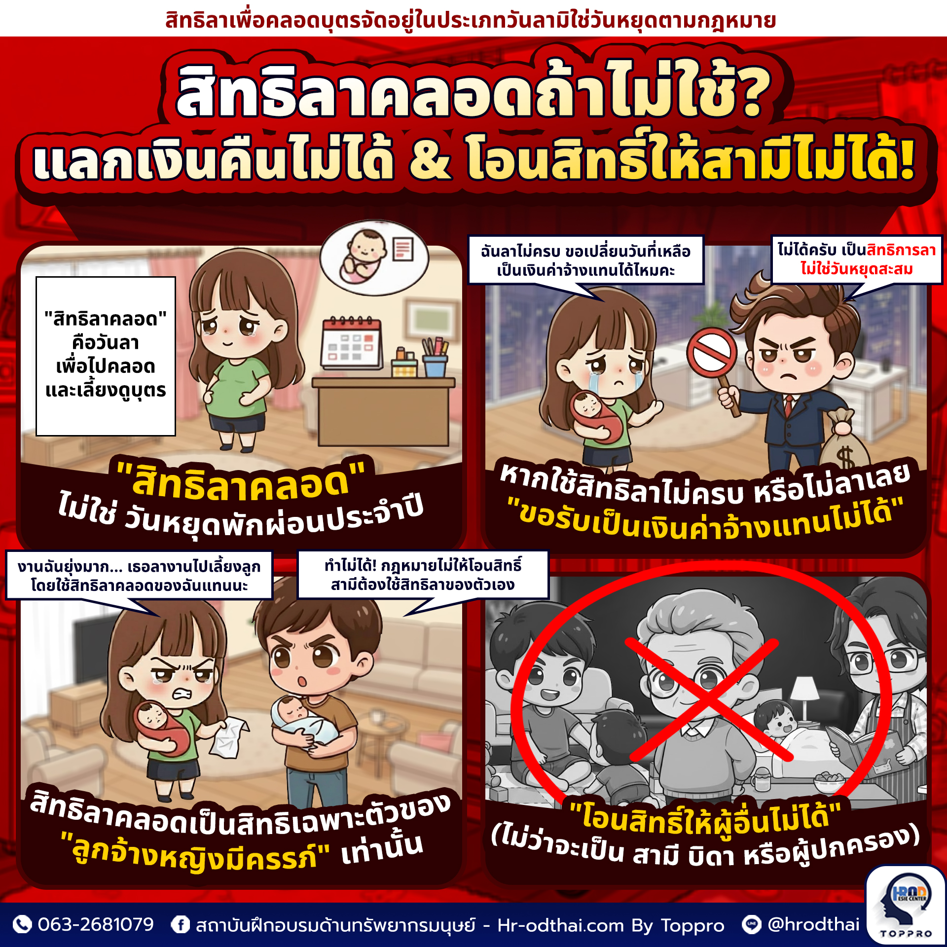 สิทธิลาเพื่อคลอดบุตรเป็นสิทธิที่จะลาหยุดงานเพื่อให้ลูกจ้างหญิงมีครรภ์ไปคลอดและเลี้ยงดูบุตรจัดอยู่ในประเภทวันลา